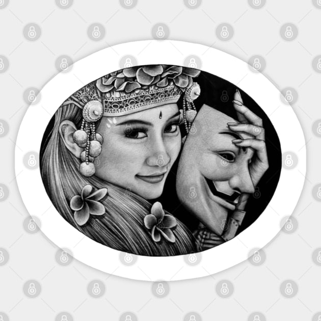 Balinese Woman Sticker by Kewettos